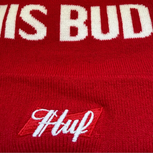 HUF x Budweiser Red Beanie – “This Bud’s For You” – One Size - Picture 3 of 7